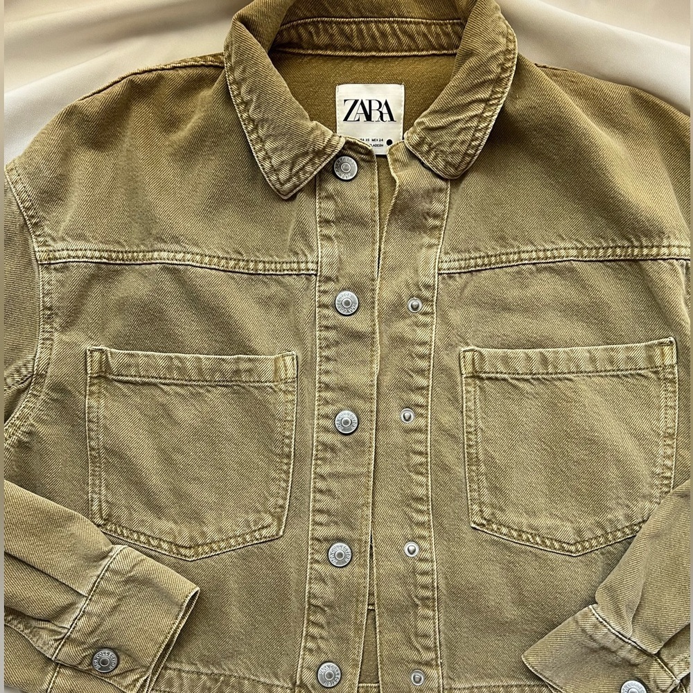 Zara Green Denim Jacket ✨ - Picture 2 of 4